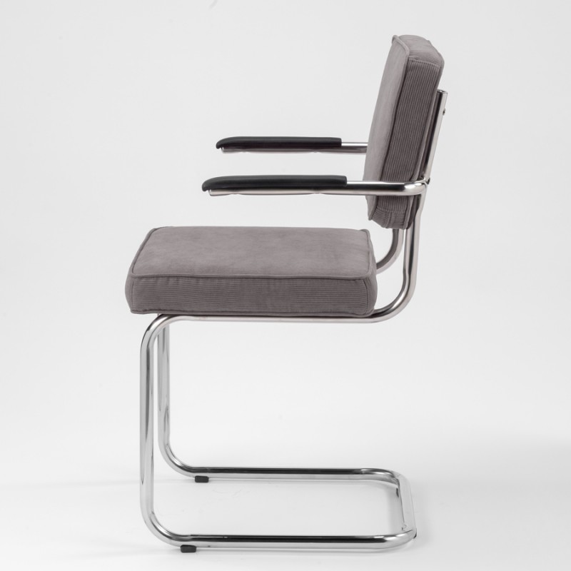 Bruut Ridge Rib stoel met arm Antraciet