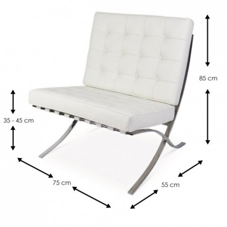 Barcelona Chair - Premium White